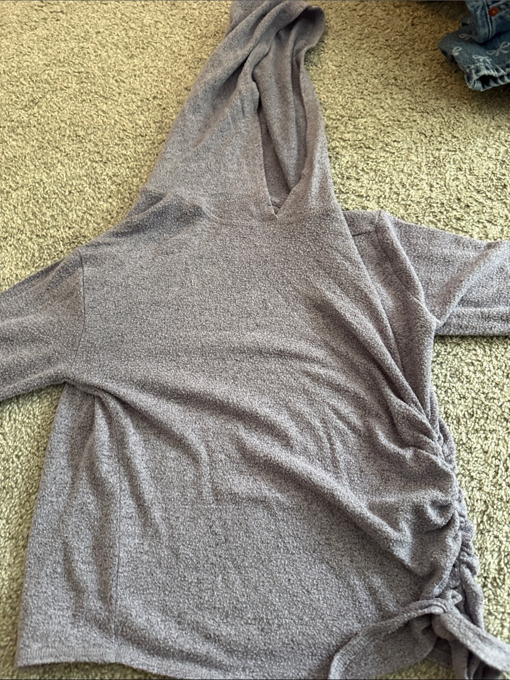 Zella Girl Lavender Gray Hooded Side-Tie Pullover